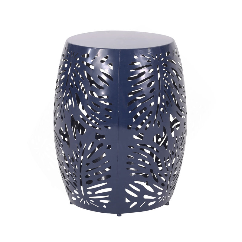 Metal End Table -Large, Navy Blue