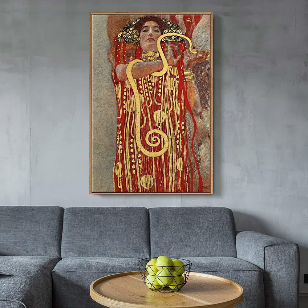 Famous Artwork " IDEA4WALL Framed Canvas Print Wall Art Gustav Klimt''s Hygieia Decorative Historic Oil Painting Baroque Traditional Scenic Colorful Ultra For Living Room, Bedroom, Office " by Gustav Klimt IDEA4WALL 