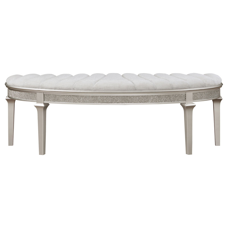 Banc recouvert de tissu incurvé Evangeline