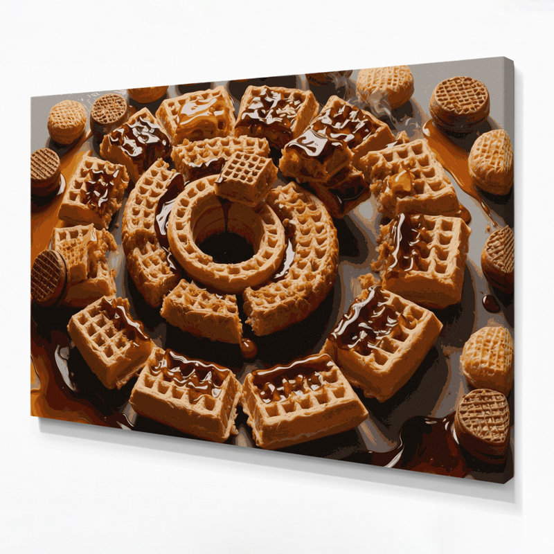 Art mural sur toile brun Desserts Stroopwafel, H 8 po x l 10 po