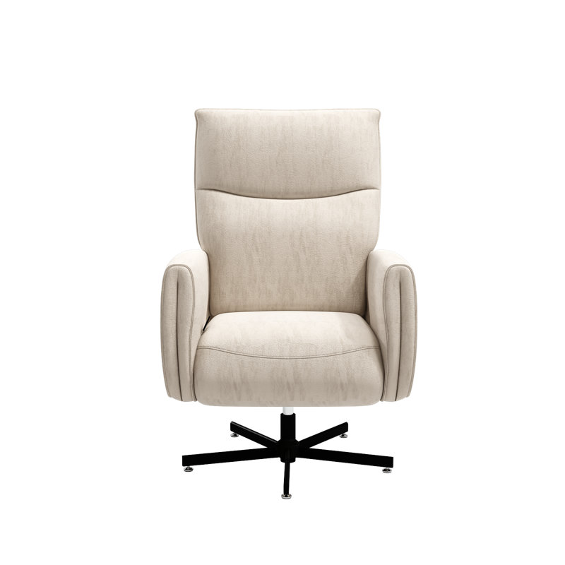 Multifunctional Velvet Recliner, Electric Swivel Chair With Usb Charging, Modern Beige For Home Office
