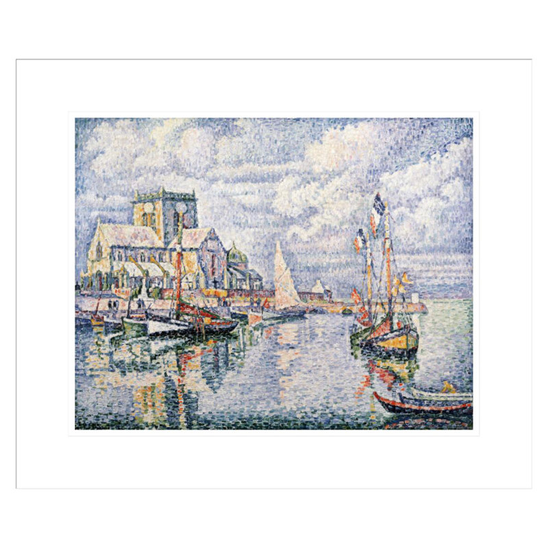 Le Port de Barfleur par Paul Signac - Estampe numérique encadrée, H 17,75 po x l 21,09 po