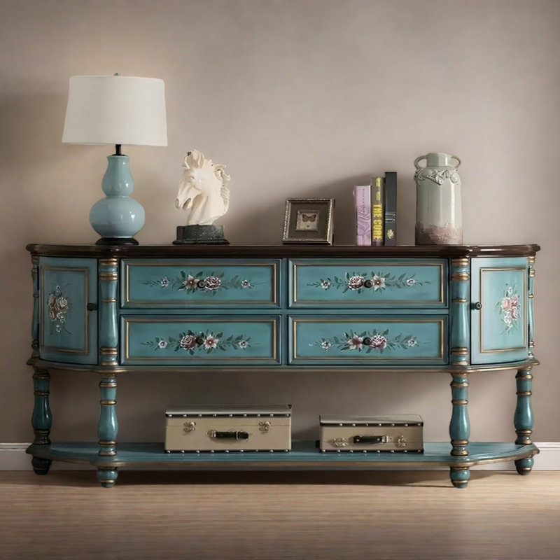 American Retro Multifunctional Console Table, 34.25" H x 78.74" W x 15.75" D