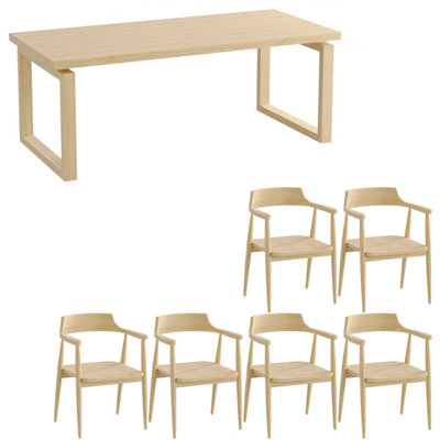 French style solid wood dining table set.