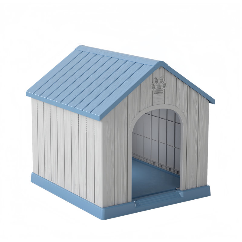 Grande niche extérieure pour chiens de taille moyenne, niche robuste en plastique imperméable avec évents et plancher surélevé, facile à nettoyer et à assembler