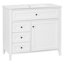 Meuble-lavabo blanc spacieux avec bois aggloméré durable, style moderne pour la salle de bain