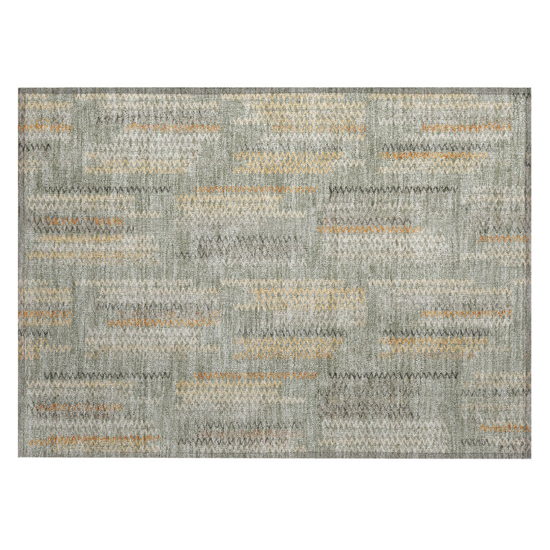 Machine Washable Indoor/Outdoor Chantille ACN2887 Modern Rug, Green, 2'6" x 3'10"