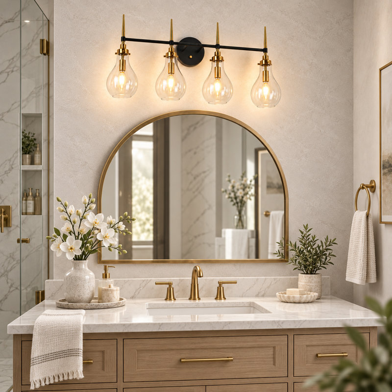 Hooman Dimmable Vanity Light Armed Sconce, 4