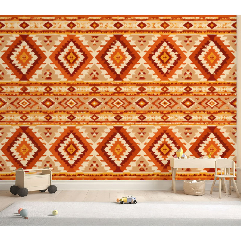 Papier peint adhésif auto-adhésif Tribal Sud-Ouest américain natif Navajo, 69" L x 96" W