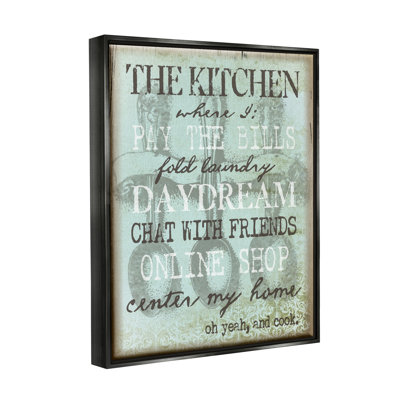 «Humorable Kitchen List Sign Vintage Weathered Style» par Graffitee Studios, reproduction sur toile flottante