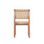 Ensemble de salle à manger de patio 5 pièces en bois d'acacia avec table à lattes et sangles tissées-124608899-124608900