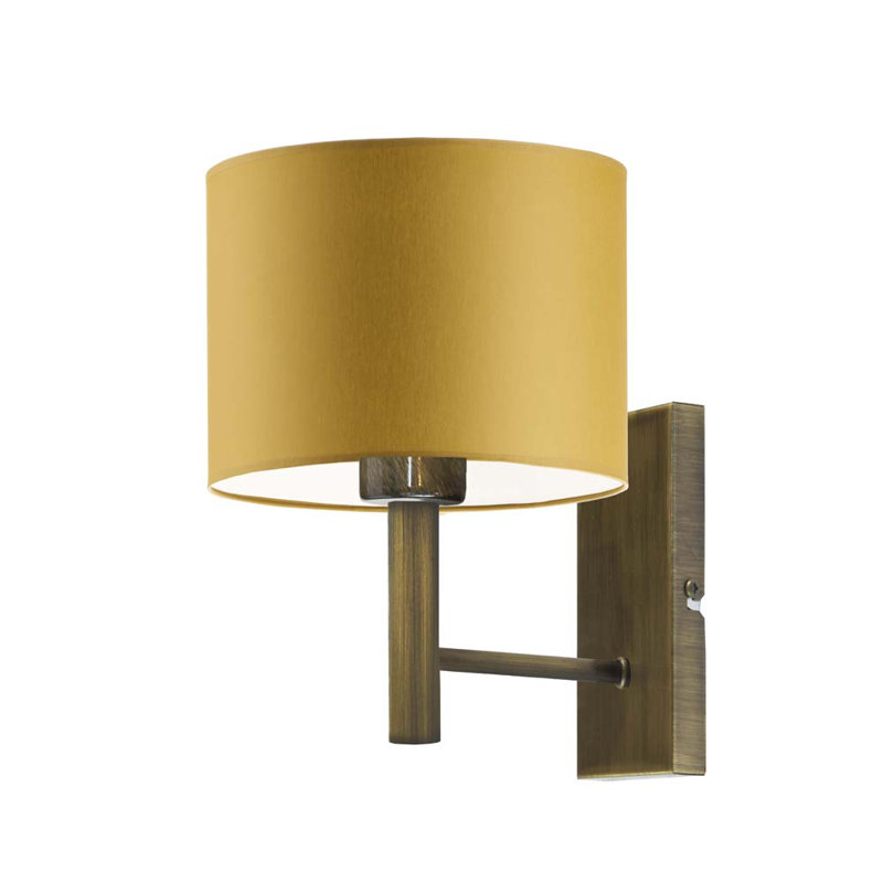 Awez Steel Armed Sconce, Antique Gold, Mustard