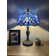 Lounsbury Tiffany Style Table Lamp Blue Stained Glass Baroque Style Lavender LED Bulb Included 19"H