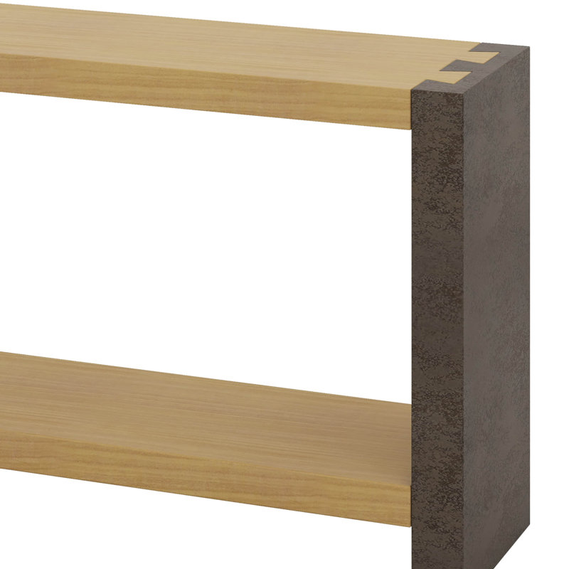 Console vintage rétro avec menuiserie à queue d'aronde et bois vieilli