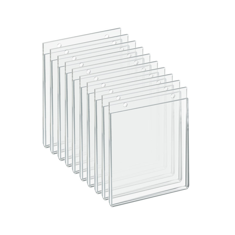 Cadre mural transparent en acrylique transparent 5,5 po de large x 7 po de haut vertical / portrait, paquet de 10
