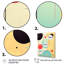 «Retro Circular Geometrics» en bleu et rose - art mural moderne sur toile géométrique-153372331-153372328