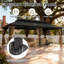 12 pi. X 24 pi Pavillon de jardin en aluminium robuste à toit rigide, pavillon de patio extérieur très grand, structure d'ombrage pour cour arrière résistante aux intempéries-124443971