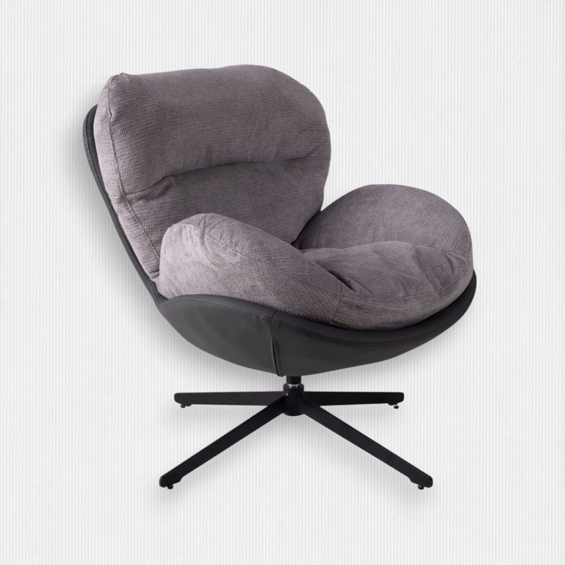 Fauteuil d'appoint pivotant à 360 ° en chenille, Chenille gris pâle