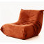 Chaise d'appoint luxueuse luxueuse en microfibre orange capitonnée-1176898617