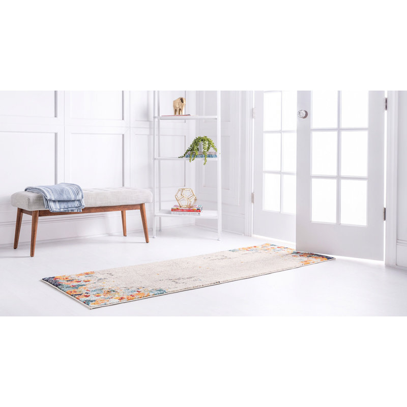 Contemporary Patrocinia Area Rug Beige-Multi Color, Runner 2'2" x 6'7"