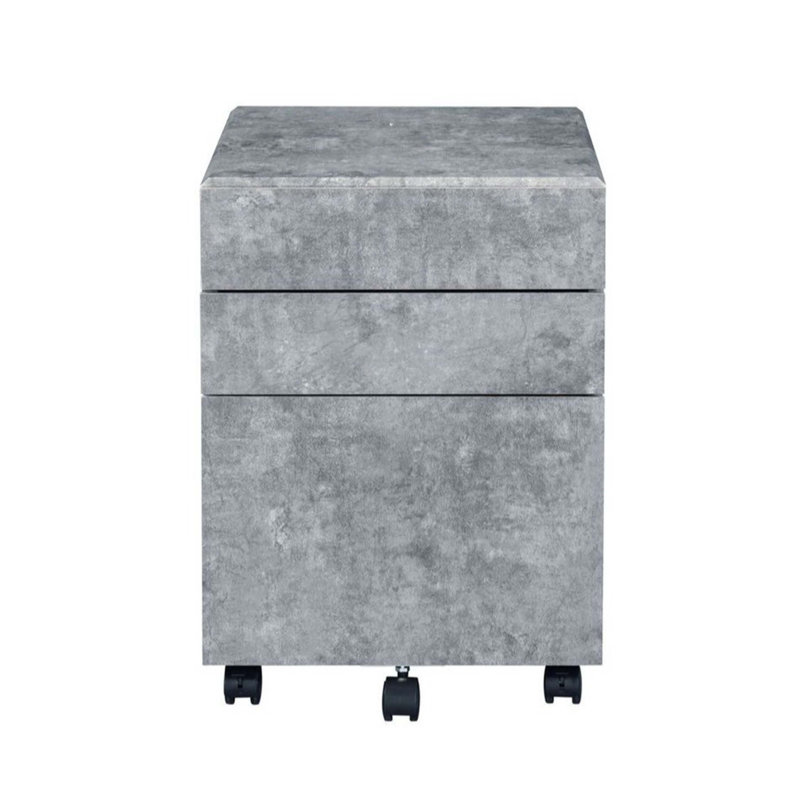 Classeur en bois à 3 tiroirs avec roulettes 1pc, Argent