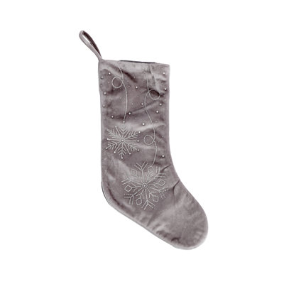 Chaussette de Noël 18 po avec flocons de neige saisonniers Season's Designs