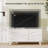 38" TV Stand for 44-Inch TV with DrawersEngraved Media Console Cabinet White