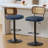 Adjustable Height 360° Swivel Bar Stools With Rattan Back-913062239