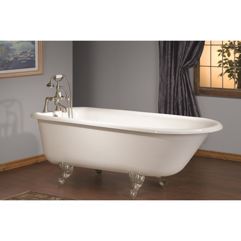 68'' L Soaking Bathtub, White Interior with White Exterior, White
