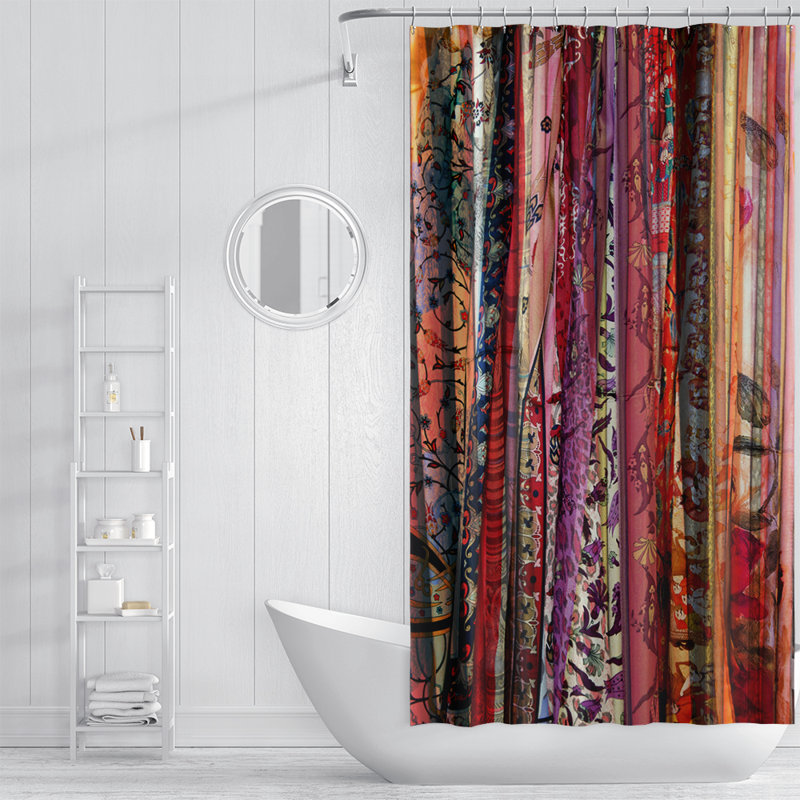 Rideau de douche simple à motif floral, 90 po x 70 po