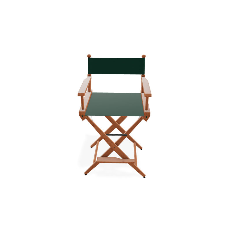 Folding Reclining Director Chair, Varnish, Forest Green
