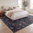 Primrose Art Nouveau Floral Border Machine-Washable Rug-123056222-123056220