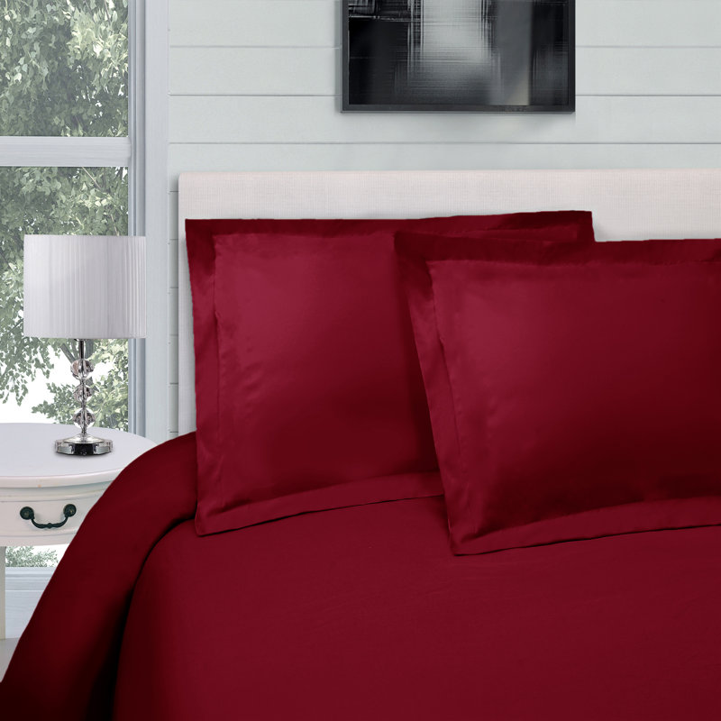 100% Cotton 300 TC Modern and Contemporary 3 Piece Duvet Cover Set, Burgundy, Twin Duvet Cover + 1 Standard Pillowcase