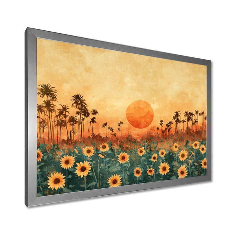 Dovid - Floral Wall Art, Reproduction encadrée d'une seule photo, Argent argent, H 16 po x l 32 po