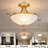 4 - Light Modern Dimmable Semi Flush Mount With Frosted Glass Bowl Shade (Bulbe Include)