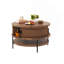 Table basse à plateau relevable avec rangement - Finition en bois rustique et structure en métal robuste - Table de salon multifonctionnelle