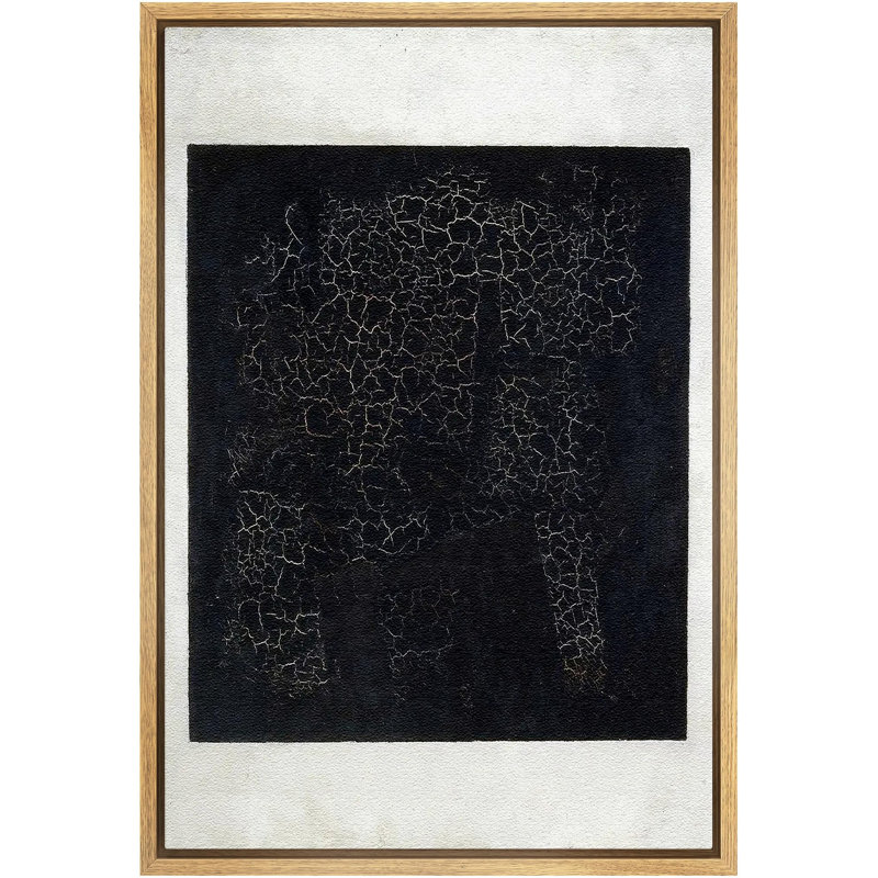 Minimal Landscape " Textured Black Abstract ", Natural, 36" H x 24" W