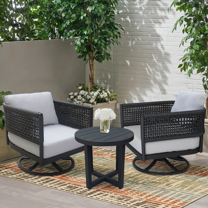 Olympic Swivel Lounge Chairs Set of Two with End Table