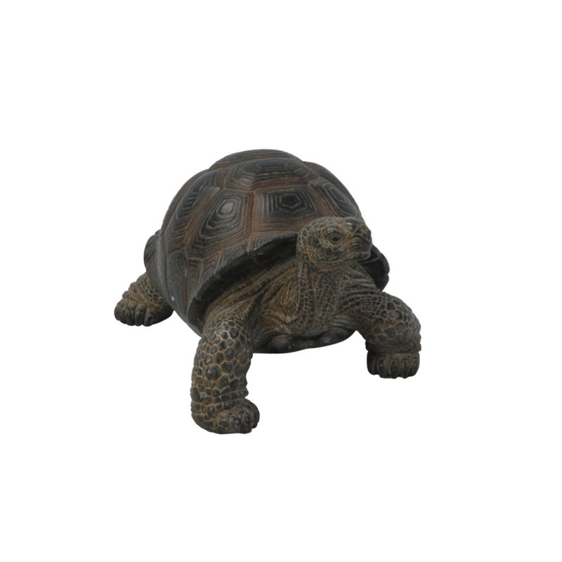 Realistic Grey-Brown Tortoise Garden Statue, 7 Inches