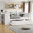 Twin Size Daybed with Trundle, Wood Daybed Frame with Storage Drawers, Side Shelves and Built-in Desk, No Box Spring Required, Multi-Functional Storage Bed-395686778