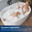 Baignoire autoportante en acrylique de 43 po avec siège Tidal, baignoire profonde en acrylique avec trop-plein-131410275-136951676