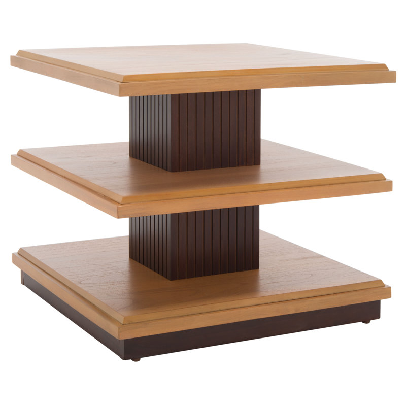 Paddy Solid Wood End Table, Walnut/Natural