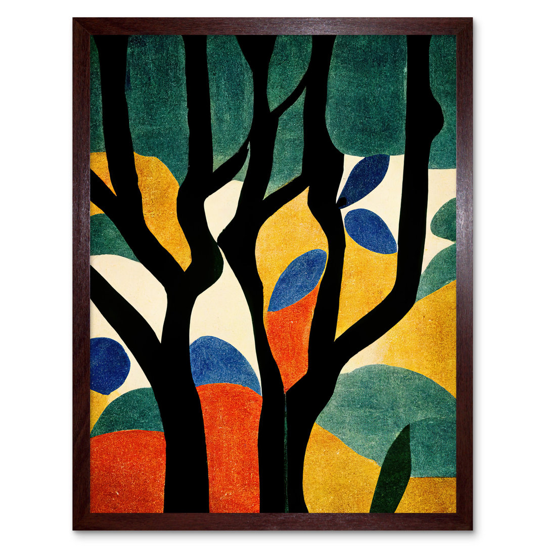 Autumn Trees Minimalist Matisse Style - No Frame Rectangle Print