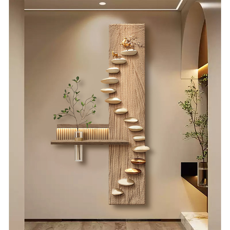Décoration murale lumineuse à DEL avec verdure artificielle de style crème, H 62,99 po x l 31,5 po x P 4,72 po