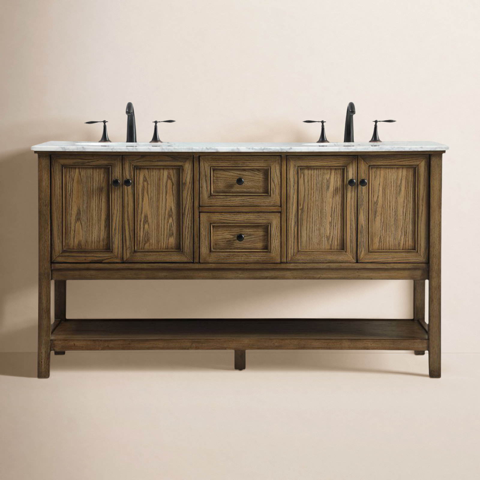 Bonsai 60'' Double Bathroom Vanity, Drift wood