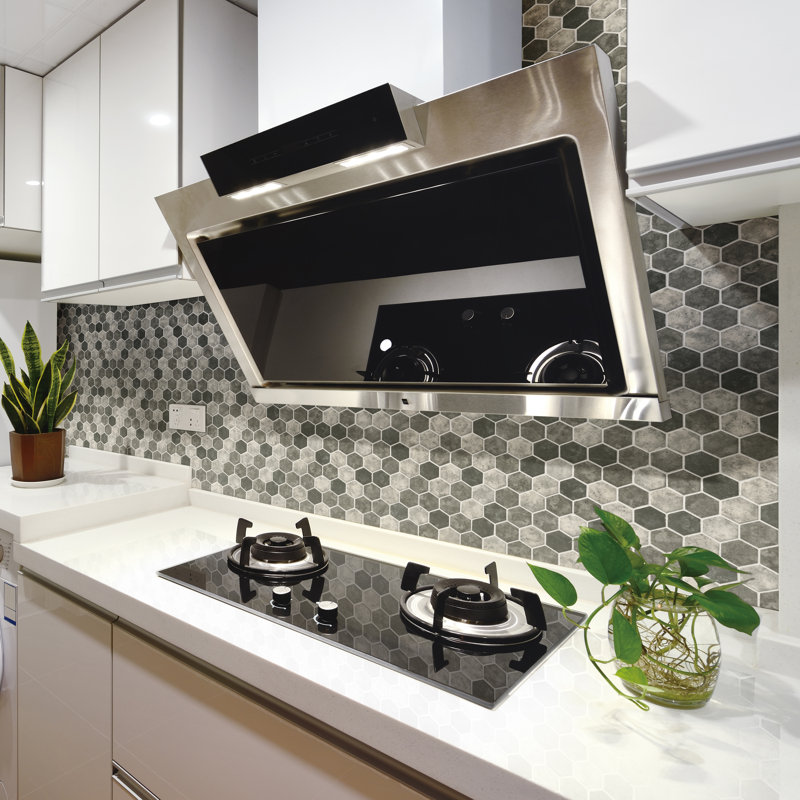 Montessa Metro Hera Hexagon 11 in. x 13 in. Glossy Glass Mosaic Floor and Wall Tile