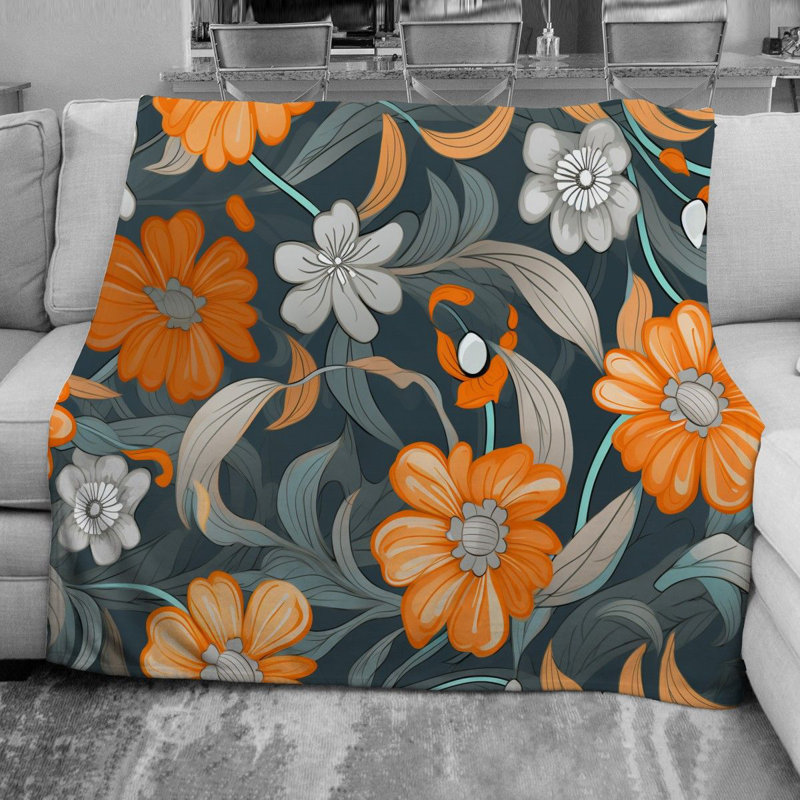 Machine Printed Throw Blanket, 51" W x 60" L, 1.8