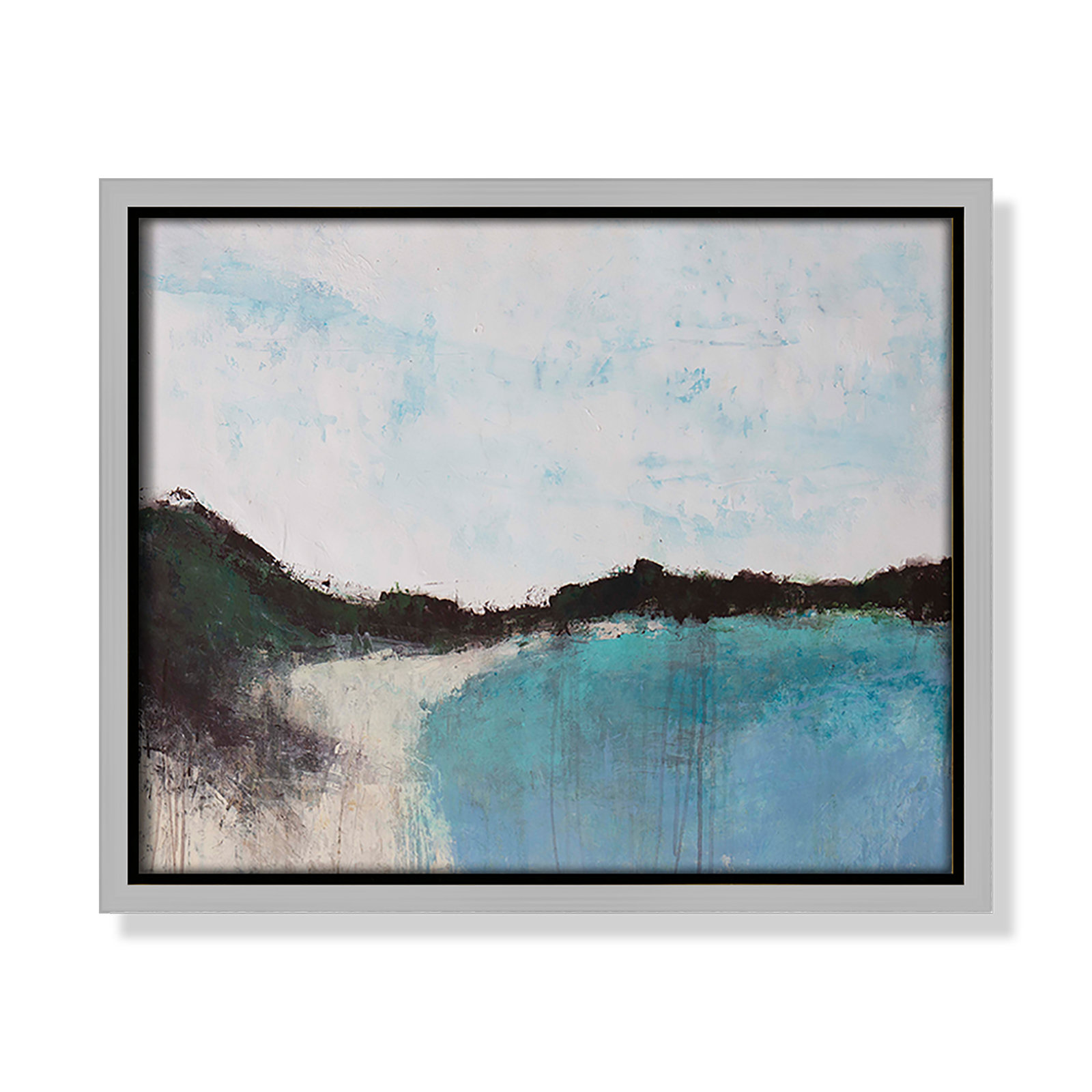 Mountainside Lakeview III by Filippo Ioco, 9.5'' H x 11.5'' W x 2'' D, Silver Framed