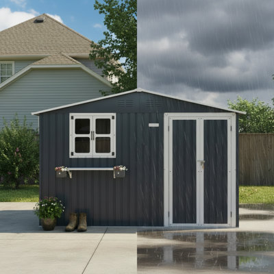 Spacious Metal Sheds, Modern 10x8 Storage For Backyard Patio