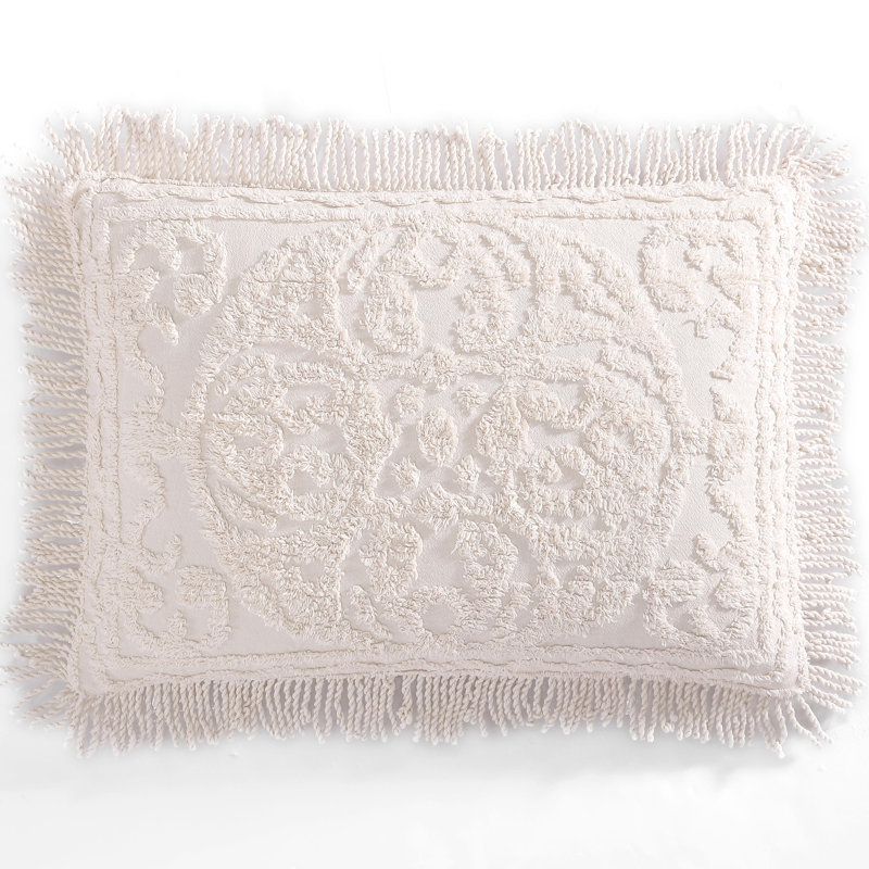 Taie décorative en chenille, Rosé, Taie décorative standard